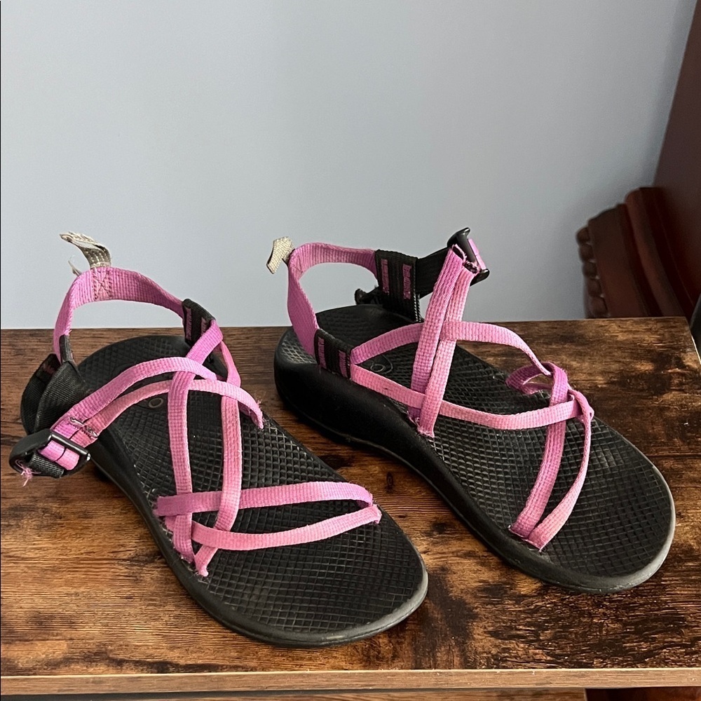 Women's Chaco Pink and Black Sandals- size 4